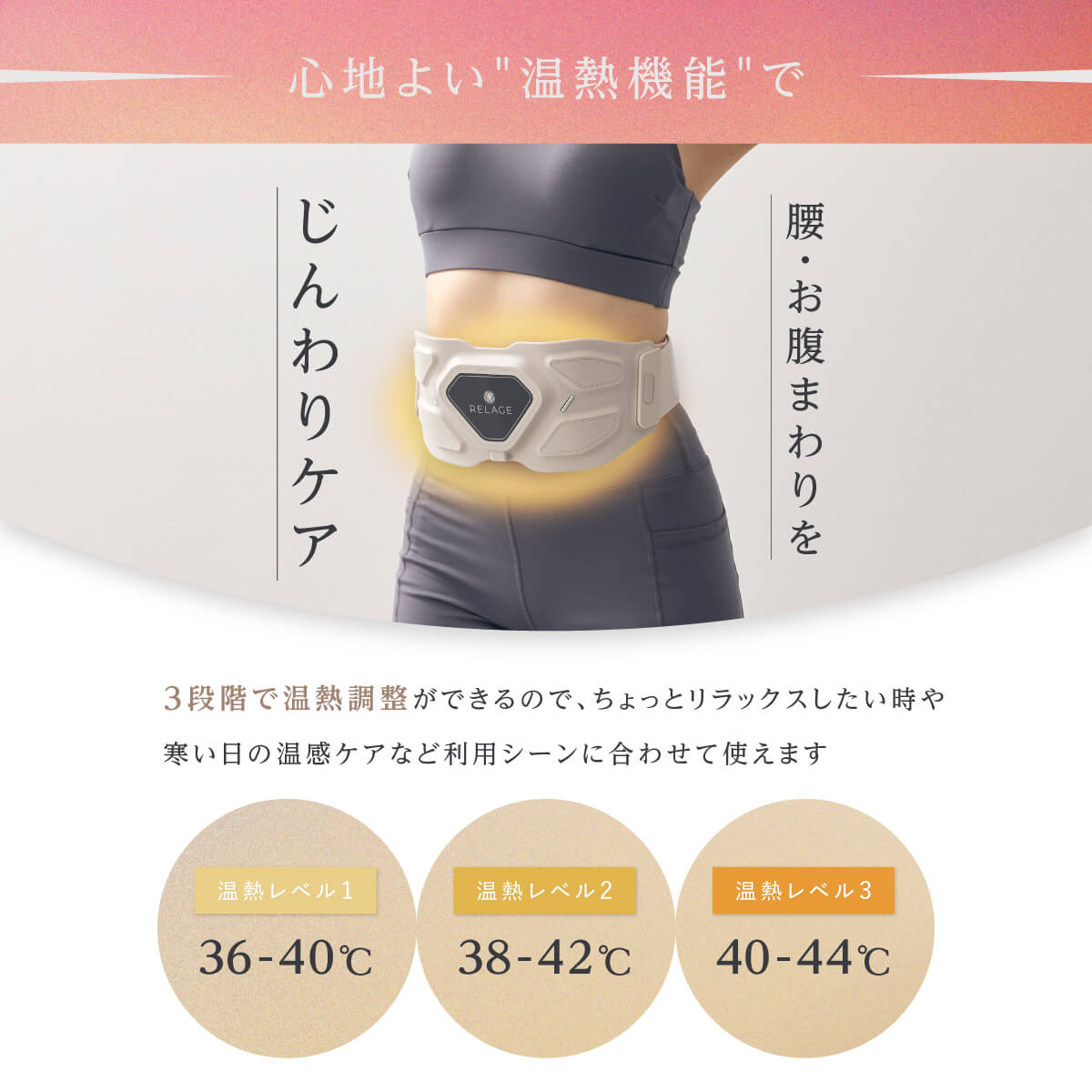 RELAGE リラージュ EMS InnerCare Flex 腰 お腹ケア 腹筋ベルト