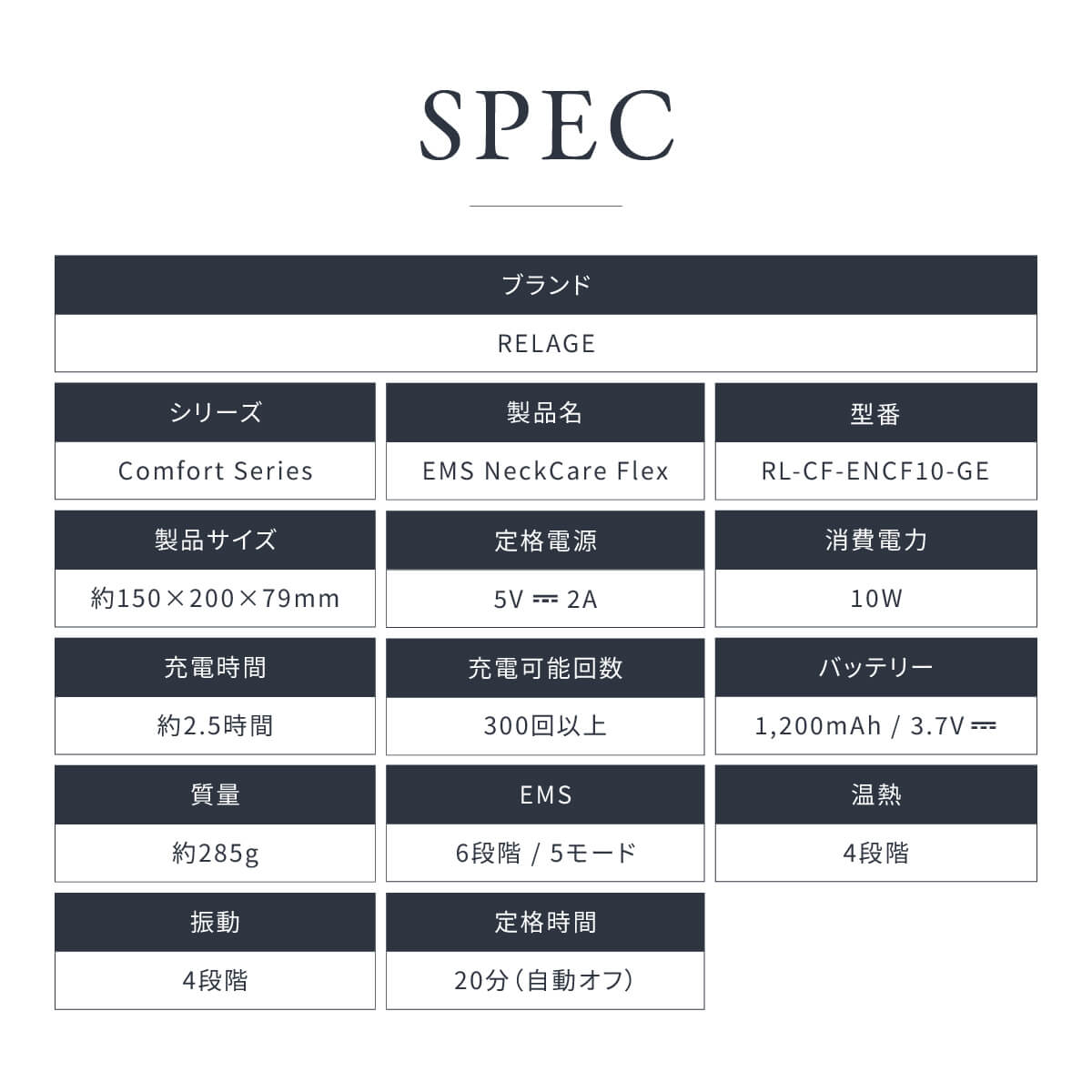 RELAGE リラージュ EMS NeckCare Flex 首 肩 ケア